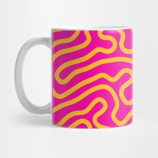 pink and yellow squiggle lines Mug